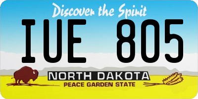 ND license plate IUE805