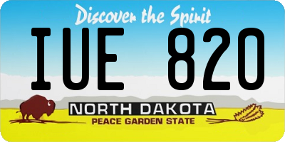 ND license plate IUE820