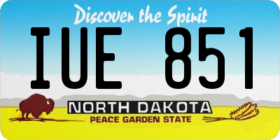 ND license plate IUE851