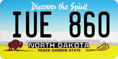 ND license plate IUE860