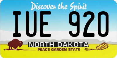 ND license plate IUE920