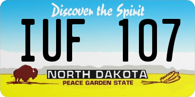ND license plate IUF107