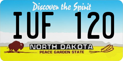 ND license plate IUF120