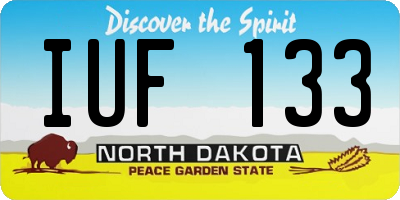 ND license plate IUF133