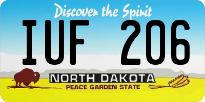 ND license plate IUF206
