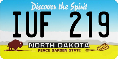 ND license plate IUF219