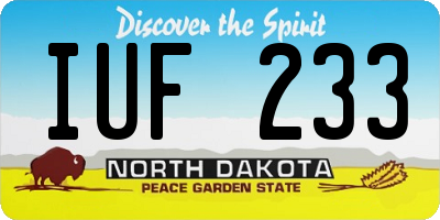 ND license plate IUF233