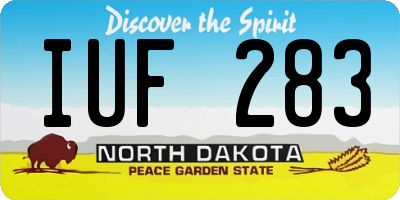ND license plate IUF283