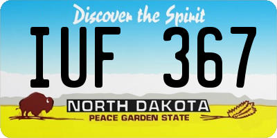 ND license plate IUF367