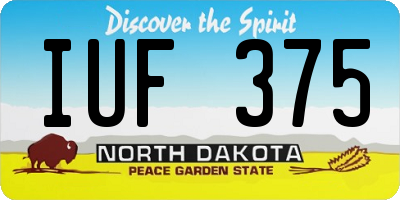 ND license plate IUF375