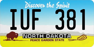 ND license plate IUF381