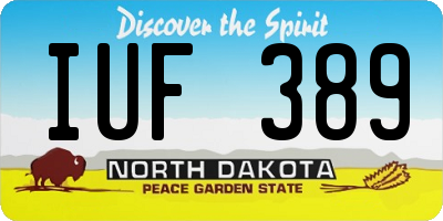 ND license plate IUF389