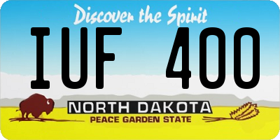 ND license plate IUF400