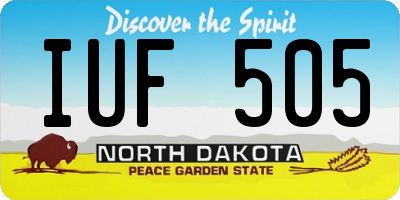 ND license plate IUF505