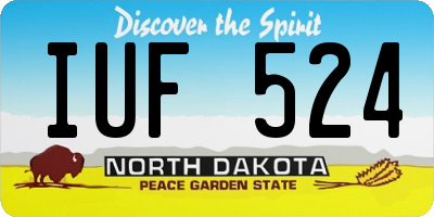 ND license plate IUF524