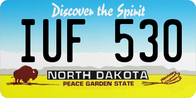 ND license plate IUF530