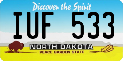 ND license plate IUF533