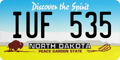 ND license plate IUF535