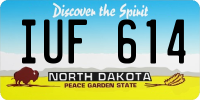 ND license plate IUF614