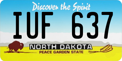 ND license plate IUF637