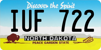 ND license plate IUF722