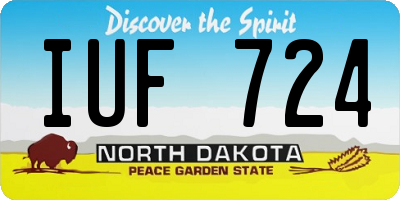 ND license plate IUF724