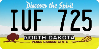 ND license plate IUF725