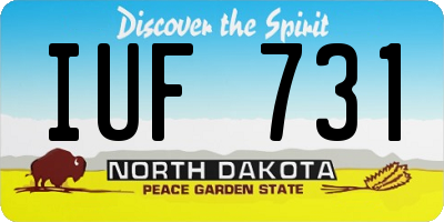 ND license plate IUF731