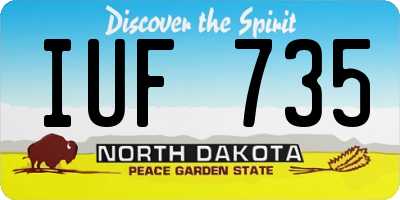 ND license plate IUF735