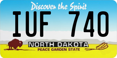 ND license plate IUF740