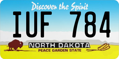 ND license plate IUF784