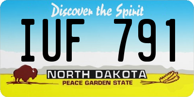 ND license plate IUF791