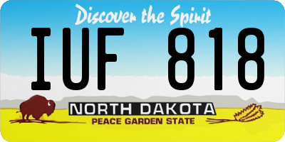 ND license plate IUF818