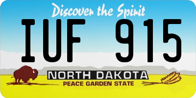 ND license plate IUF915