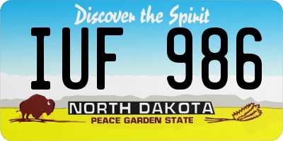ND license plate IUF986