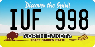ND license plate IUF998