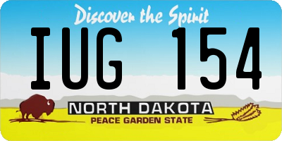 ND license plate IUG154