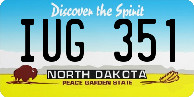 ND license plate IUG351