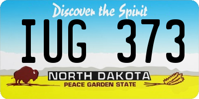 ND license plate IUG373