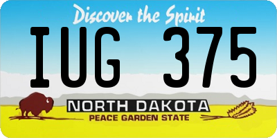 ND license plate IUG375