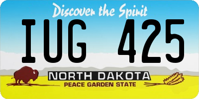 ND license plate IUG425
