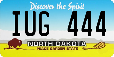 ND license plate IUG444
