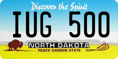 ND license plate IUG500