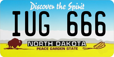 ND license plate IUG666