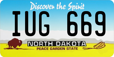ND license plate IUG669