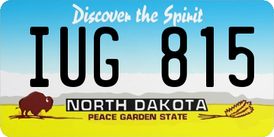 ND license plate IUG815