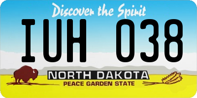 ND license plate IUH038