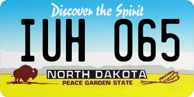 ND license plate IUH065