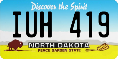 ND license plate IUH419