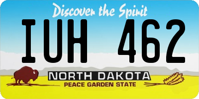 ND license plate IUH462